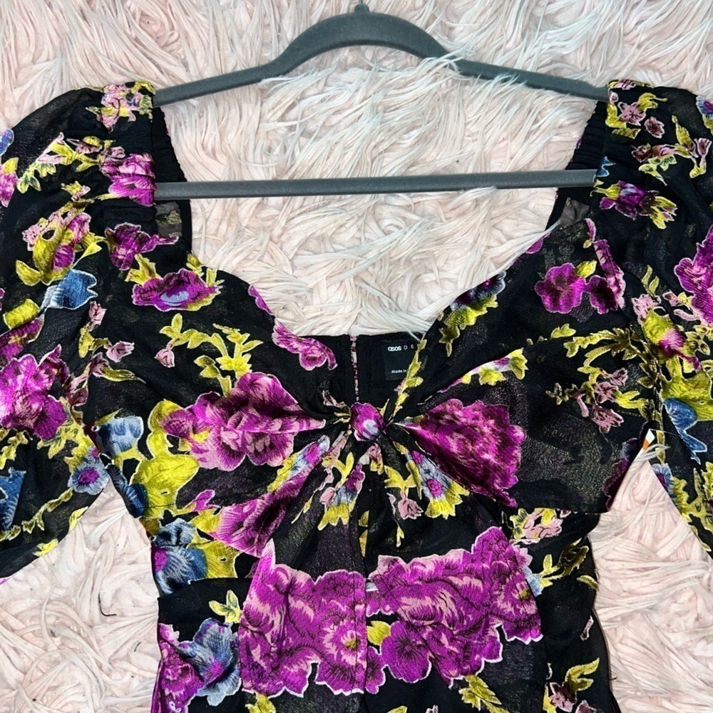 ASOS DESIGN tie front mini dress - Picture 5 of 8